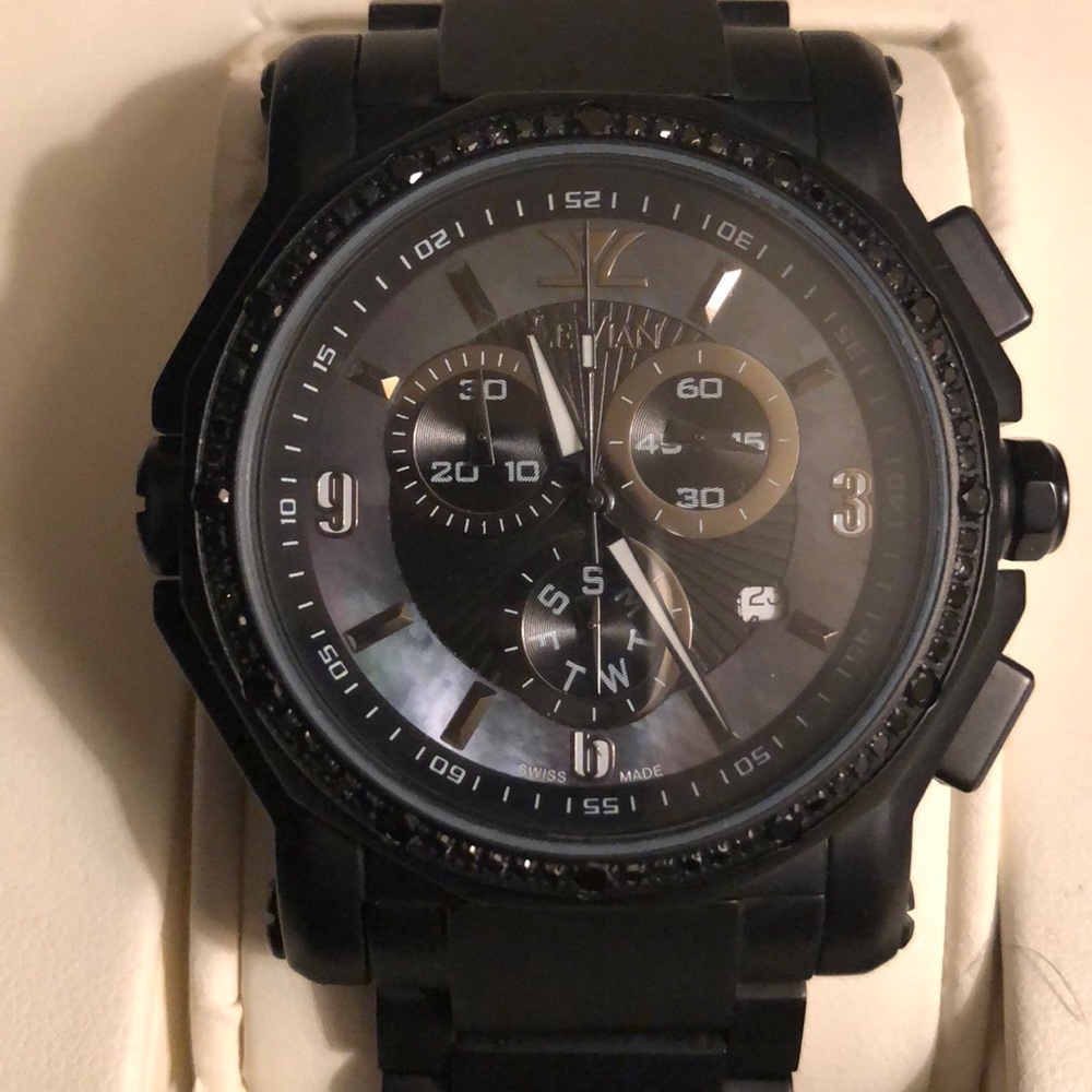 LeVian Men’s Black Diamond Watch 7/8 cts.